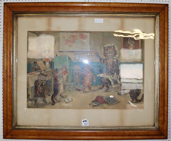 Louis Wain lithograph-  You naughty puss(-)